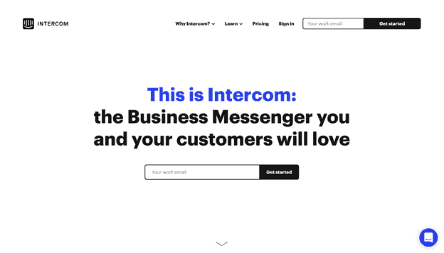 Intercom - simple web design